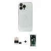 MARSİLYAN™- iPhone 14 Pro Max Kılıf Ufuk Minimal Özel Seri - Siyah 360 Mat Full Body Arka Koruyucu + Bilvis Titan Kamera Lens - SH