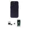 MARSİLYAN™- iPhone 14 Pro Max Kılıf Ufuk Minimal Özel Seri - Siyah 360 Mat Full Body Arka Koruyucu + Bilvis Titan Kamera Lens - GD