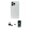 MARSİLYAN™- iPhone 14 Pro Max Kılıf Ufuk Minimal Özel Seri - Siyah 360 Mat Full Body Arka Koruyucu + Bilvis Titan Kamera Lens - GD
