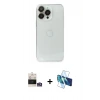 MARSİLYAN™- iPhone 14 Pro Max Kılıf Ufuk Minimal Özel Seri - Siyah 3D Antistatik Cam Ekran Koruyucu + Bilvis Titan Kamera Lens - GS