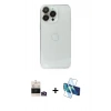 MARSİLYAN™- iPhone 14 Pro Max Kılıf Ufuk Minimal Özel Seri - Siyah 3D Antistatik Cam Ekran Koruyucu + Bilvis Titan Kamera Lens - GD