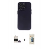 MARSİLYAN™- iPhone 14 Pro Max Kılıf Ufuk Minimal Özel Seri - Siyah 6D Mat Seramik Hayalet Nano Ekran Koruyucu + Bilvis Titan Kamera Lens - GD