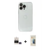 MARSİLYAN™- iPhone 14 Pro Max Kılıf Ufuk Minimal Özel Seri - Siyah 6D Mat Seramik Hayalet Nano Ekran Koruyucu + Gümüş Bilvis Titan Kamera Lens