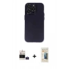 MARSİLYAN™- iPhone 14 Pro Max Kılıf Ufuk Minimal Özel Seri - Siyah 6D Mat Seramik Hayalet Nano Ekran Koruyucu + Bilvis Titan Kamera Lens - DNMR