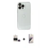 MARSİLYAN™- iPhone 14 Pro Max Kılıf Ufuk Minimal Özel Seri - Siyah Bilvis 3D Mat Cam Ekran Koruyucu + Bilvis Titan Kamera Lens - GD