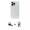 MARSİLYAN™- iPhone 14 Pro Max Kılıf Ufuk Minimal Özel Seri - Siyah Bilvis 3D Mat Cam Ekran Koruyucu + Bilvis Titan Kamera Lens - GS