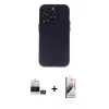 MARSİLYAN™- iPhone 14 Pro Max Kılıf Ufuk Minimal Özel Seri - Siyah Bilvis 3D Mat Cam Ekran Koruyucu + Bilvis Titan Kamera Lens - GS