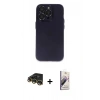 MARSİLYAN™- iPhone 14 Pro Max Kılıf Ufuk Minimal Özel Seri - Siyah Bilvis 3D Mat Cam Ekran Koruyucu + Raze Metal Kamera Lens - GD