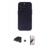 MARSİLYAN™- iPhone 14 Pro Max Kılıf Ufuk Minimal Özel Seri - Siyah Bilvis 3D Mat Cam Ekran Koruyucu + Raze Metal Kamera Lens - GS