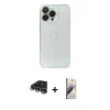 MARSİLYAN™- iPhone 14 Pro Max Kılıf Ufuk Minimal Özel Seri - Siyah Bilvis 3D Mat Cam Ekran Koruyucu + Raze Metal Kamera Lens - GS