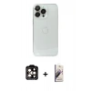 MARSİLYAN™- iPhone 14 Pro Max Kılıf Ufuk Minimal Özel Seri - Siyah Bilvis 3D Mat Cam Ekran Koruyucu + PVD Metal Kamera Lens - TU