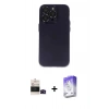 MARSİLYAN™- iPhone 14 Pro Max Kılıf Ufuk Minimal Özel Seri - Siyah Bilvis 5in1 3D Magic Cam Ekran Koruyucu + Bilvis Titan Kamera Lens - SH
