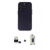 MARSİLYAN™- iPhone 14 Pro Max Kılıf Ufuk Minimal Özel Seri - Siyah Bilvis Hayalet Cam Ekran Koruyucu + Bilvis Titan Kamera Lens - DNMR