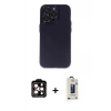 MARSİLYAN™- iPhone 14 Pro Max Kılıf Ufuk Minimal Özel Seri - Siyah Bilvis Hayalet Cam Ekran Koruyucu + PVD Metal Kamera Lens - TU