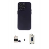 MARSİLYAN™- iPhone 14 Pro Max Kılıf Ufuk Minimal Özel Seri - Siyah Bilvis Hayalet Cam Ekran Koruyucu + Bilvis Titan Kamera Lens - SH