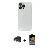 MARSİLYAN™- iPhone 14 Pro Max Kılıf Ufuk Minimal Özel Seri - Siyah Buffer Hayalet Cam Ekran Koruyucu + Gold Raze Metal Kamera Lens