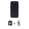 MARSİLYAN™- iPhone 14 Pro Max Kılıf Ufuk Minimal Özel Seri - Siyah Joko 5D Cam + PVD Metal Kamera Lens - TU
