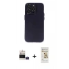 MARSİLYAN™- iPhone 14 Pro Max Kılıf Ufuk Minimal Özel Seri - Siyah Mat Seramik Nano Ekran Koruyucu + Bilvis Titan Kamera Lens - DNMR