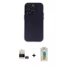 MARSİLYAN™- iPhone 14 Pro Max Kılıf Ufuk Minimal Özel Seri - Siyah Polymer Nano Ekran Koruyucu + Bilvis Titan Kamera Lens - GS