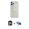 MARSİLYAN™- iPhone 14 Pro Max Kılıf Vadi Asil Prime - Siyah 3D Antistatik Cam Ekran Koruyucu + Turuncu PVD Metal Kamera Lens