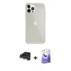 MARSİLYAN™- iPhone 14 Pro Max Kılıf Vadi Asil Prime - Siyah Bilvis 5in1 5D Magic Hayalet Cam Ekran Koruyucu + Gümüş Raze Metal Kamera Lens