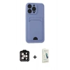 MARSİLYAN™- iPhone 14 Pro Max Kılıf Vadi Çizgi Prime - Şeffaf Pasifik Cam Ekran Koruyucu + PVD Metal Kamera Lens - TU