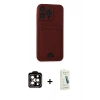 MARSİLYAN™- iPhone 14 Pro Max Kılıf Vadi Çizgi Prime - Şeffaf Pasifik Cam Ekran Koruyucu + PVD Metal Kamera Lens - TU
