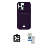 MARSİLYAN™- iPhone 14 Pro Max Kılıf Vadi Çizgi Prime - Şeffaf Royal Nano Ekran Koruyucu + PVD Metal Kamera Lens - TU