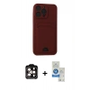 MARSİLYAN™- iPhone 14 Pro Max Kılıf Vadi Çizgi Prime - Şeffaf Royal Nano Ekran Koruyucu + PVD Metal Kamera Lens - TU