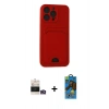 MARSİLYAN™- iPhone 14 Pro Max Kılıf Vadi Çizgi Prime - Siyah 18D Cam Ekran Koruyucu + Bilvis Titan Kamera Lens - GD