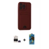 MARSİLYAN™- iPhone 14 Pro Max Kılıf Vadi Çizgi Prime - Siyah 18D Cam Ekran Koruyucu + Derin Mor Bilvis Titan Kamera Lens