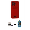 MARSİLYAN™- iPhone 14 Pro Max Kılıf Vadi Çizgi Prime - Siyah 18D Cam Ekran Koruyucu + Bilvis Titan Kamera Lens - GS