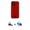 MARSİLYAN™- iPhone 14 Pro Max Kılıf Vadi Çizgi Prime - Siyah 3D Antistatik Cam Ekran Koruyucu + Bilvis Titan Kamera Lens - SH