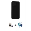 MARSİLYAN™- iPhone 14 Pro Max Kılıf Vadi Çizgi Prime - Siyah 3D Antistatik Cam Ekran Koruyucu + Bilvis Titan Kamera Lens - GS