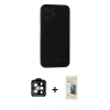 MARSİLYAN™- iPhone 14 Pro Max Kılıf Vadi Çizgi Prime - Siyah 6D Mat Seramik Hayalet Nano Ekran Koruyucu + PVD Metal Kamera Lens - TU