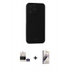 MARSİLYAN™- iPhone 14 Pro Max Kılıf Vadi Çizgi Prime - Siyah Bilvis 3D Mat Cam Ekran Koruyucu + Bilvis Titan Kamera Lens - GS