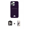 MARSİLYAN™- iPhone 14 Pro Max Kılıf Vadi Çizgi Prime - Siyah Bilvis 3D Mat Cam Ekran Koruyucu + PVD Metal Kamera Lens - TU
