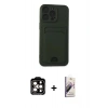 MARSİLYAN™- iPhone 14 Pro Max Kılıf Vadi Çizgi Prime - Siyah Bilvis 3D Mat Cam Ekran Koruyucu + PVD Metal Kamera Lens - TU