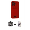 MARSİLYAN™- iPhone 14 Pro Max Kılıf Vadi Çizgi Prime - Siyah Bilvis 3D Mat Cam Ekran Koruyucu + PVD Metal Kamera Lens - TU