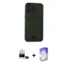 MARSİLYAN™- iPhone 14 Pro Max Kılıf Vadi Çizgi Prime - Siyah Bilvis 5in1 3D Magic Cam Ekran Koruyucu + Gold Bilvis Titan Kamera Lens