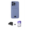 MARSİLYAN™- iPhone 14 Pro Max Kılıf Vadi Çizgi Prime - Siyah Bilvis 5in1 3D Magic Cam Ekran Koruyucu + Gümüş Raze Metal Kamera Lens