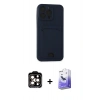 MARSİLYAN™- iPhone 14 Pro Max Kılıf Vadi Çizgi Prime - Siyah Bilvis 5in1 5D Magic Hayalet Cam Ekran Koruyucu + PVD Metal Kamera Lens - TU