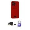 MARSİLYAN™- iPhone 14 Pro Max Kılıf Vadi Çizgi Prime - Siyah Bilvis 5in1 5D Magic Hayalet Cam Ekran Koruyucu + Gold Raze Metal Kamera Lens