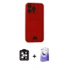 MARSİLYAN™- iPhone 14 Pro Max Kılıf Vadi Çizgi Prime - Siyah Bilvis 5in1 5D Magic Hayalet Cam Ekran Koruyucu + PVD Metal Kamera Lens - TU