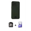 MARSİLYAN™- iPhone 14 Pro Max Kılıf Vadi Çizgi Prime - Siyah Bilvis 5in1 5D Magic Hayalet Cam Ekran Koruyucu + PVD Metal Kamera Lens - TU