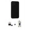 MARSİLYAN™- iPhone 14 Pro Max Kılıf Vadi Çizgi Prime - Siyah Bilvis Hayalet Cam Ekran Koruyucu + Bilvis Titan Kamera Lens - DNMR
