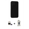 MARSİLYAN™- iPhone 14 Pro Max Kılıf Vadi Çizgi Prime - Siyah Bilvis Hayalet Cam Ekran Koruyucu + Bilvis Titan Kamera Lens - GD