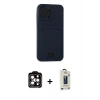 MARSİLYAN™- iPhone 14 Pro Max Kılıf Vadi Çizgi Prime - Siyah Bilvis Hayalet Cam Ekran Koruyucu + PVD Metal Kamera Lens - TU