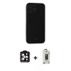 MARSİLYAN™- iPhone 14 Pro Max Kılıf Vadi Çizgi Prime - Siyah Bilvis Hayalet Cam Ekran Koruyucu + PVD Metal Kamera Lens - TU