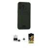 MARSİLYAN™- iPhone 14 Pro Max Kılıf Vadi Çizgi Prime - Siyah Buffer Cam Ekran Koruyucu + Bilvis Titan Kamera Lens - GD